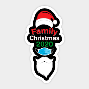 Family Christmas 2020 Quarantine, Cute Santa Beard Xmas Gift Sticker